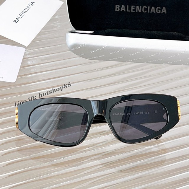 Balenciaga專櫃新款巴黎世家太陽鏡時尚男女款墨鏡 BB0095黑色 mmyj3673